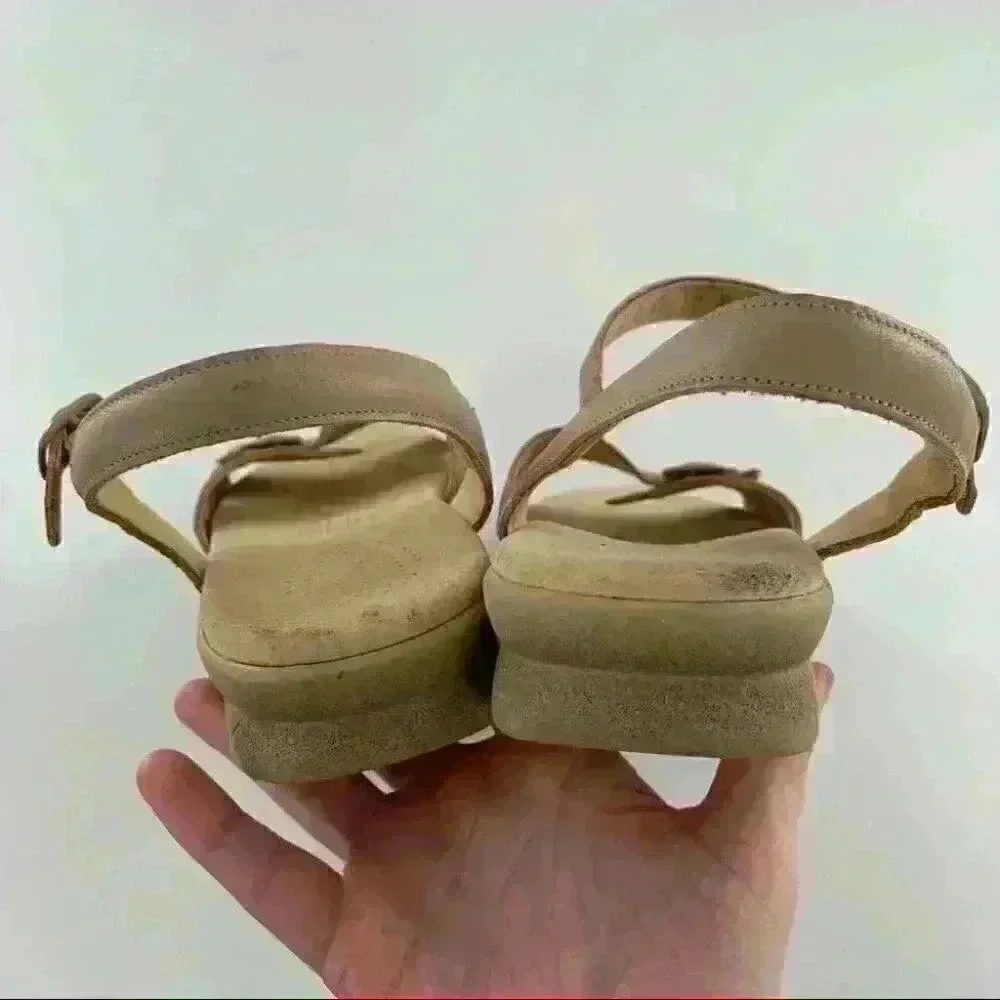 Sas sandals Dua quarter strap 9 N taupe leather Grannycore comfort orthopedic
